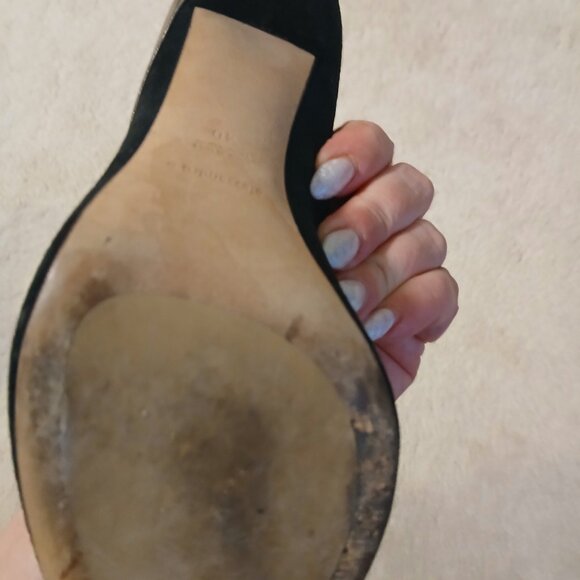 Black Suede and Gold Leather Alessandro B Heels EU 40/US10 - Picture 4 of 5